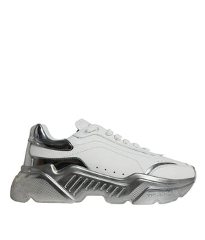 Dolce &amp; Gabbana Zapatillas bajas Daymaster plateadas y blancas Zapatos