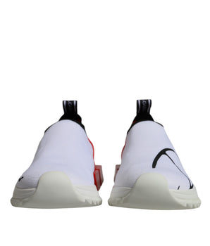 Dolce & Gabbana White Red Low Top Sorrento Men Sneakers Shoes