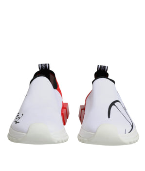 Dolce &amp; Gabbana Blanco Rojo Low Top Sorrento Hombres Zapatillas Zapatos