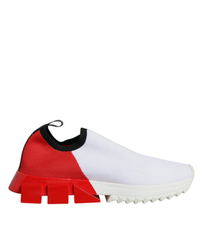 Dolce &amp; Gabbana Blanco Rojo Low Top Sorrento Hombres Zapatillas Zapatos