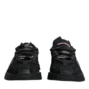 Dolce & Gabbana Black Nylon Low Top NS1 Sneakers Shoes