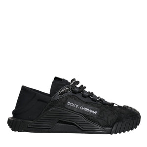 Dolce & Gabbana Black Nylon Low Top NS1 Sneakers Shoes