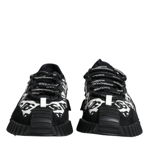 Dolce & Gabbana Black Logo Lace Up Low Top NS1 Sneakers Shoes