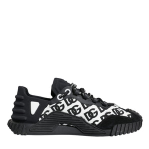 Dolce & Gabbana Black Logo Lace Up Low Top NS1 Sneakers Shoes