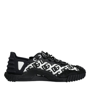 Dolce & Gabbana Black Logo Lace Up Low Top NS1 Sneakers Shoes