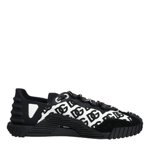 Dolce & Gabbana Black Logo Lace Up Low Top NS1 Sneakers Shoes