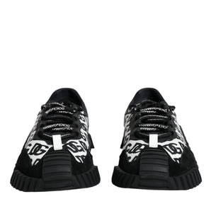 Dolce & Gabbana Black Logo Lace Up Low Top NS1 Sneakers Shoes