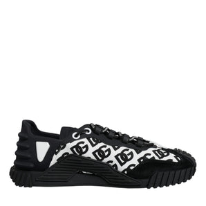 Dolce & Gabbana Black Logo Lace Up Low Top NS1 Sneakers Shoes