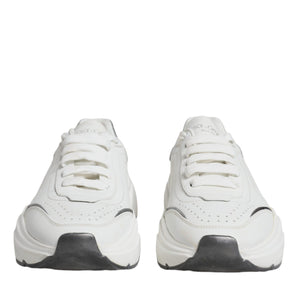 Dolce & Gabbana Silver White Daymaster Low Top Sneakers Shoes