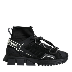 Dolce & Gabbana Black Sorrento Socks Logo Sneakers Shoes