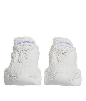 Dolce & Gabbana White Knitted Daymaster Sneakers Shoes