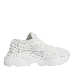 Dolce & Gabbana White Knitted Daymaster Sneakers Shoes