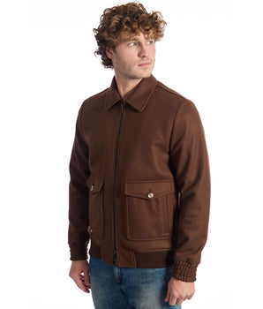 Roberto Pepe Luxury Brown Wool Men Jacket
