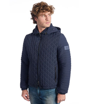 Roberto Pepe Luxury Blue Polyamide Men's Quilted Jacket