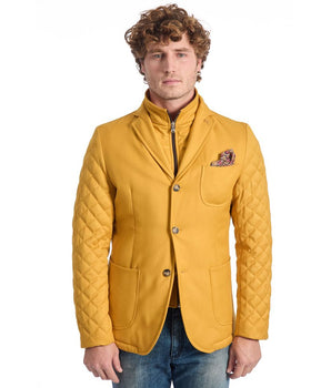 Roberto Pepe Luxury Yellow Wool Men Jacket