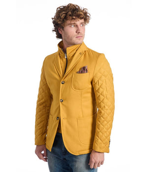 Roberto Pepe Luxury Yellow Wool Men Jacket