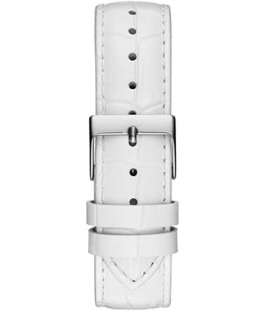 Guess White Leather Dress Watch