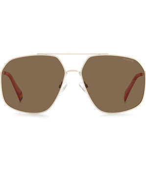 Polaroid Beige Stainless Steel Sunglasses