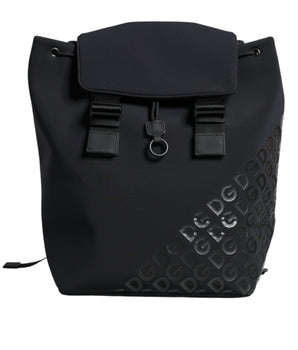 Dolce &amp; Gabbana Black DG Mania Neoprene Travel Back Pack Bag