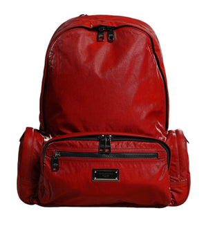 Dolce &amp; Gabbana Bolso Mochila De Charol Rojo Con Placa Del Logo