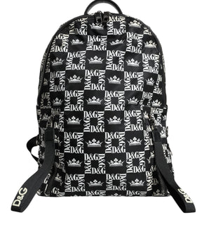 Dolce &amp; Gabbana Mochila De Nylon Con Logo DG Crown Blanco Negro