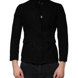 Dolce & Gabbana Black Button Down Cotton Stretch Denim Jacket