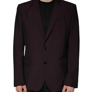 Dolce & Gabbana Bordeaux Wool Single Breasted Dress Blazer