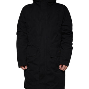 Dolce & Gabbana Black Hooded Parka Cotton Trench Coat Jacket