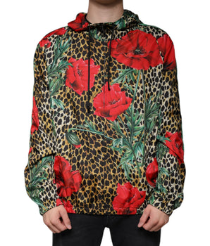 Dolce &amp; Gabbana Chaqueta con capucha floral de leopardo multicolor