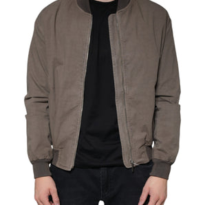 Bikkembergs Brown Full Zip Biker Bomber Long Sleeves Jacket