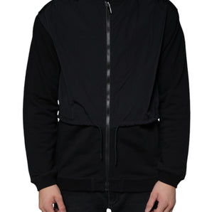 MSGM Black Cotton Full Zip Bomber Long Sleeves Jacket