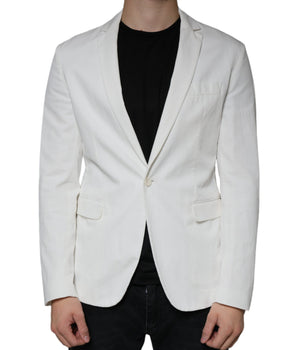 Dondup White Single Breasted One Button Dress Formal Blazer