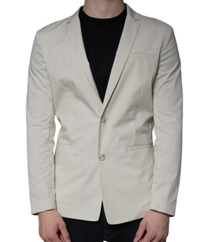 Paolo Pecora Milano Beige Single Breasted Dress Formal Coat Blazer