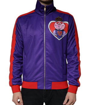 Dolce & Gabbana Purple YEAR OF THE PIG Full Zip Bomber Jacket