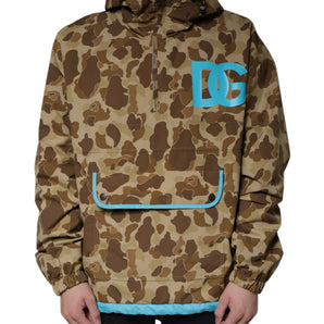 Dolce & Gabbana Brown Camouflage Hooded Pullover Jacket