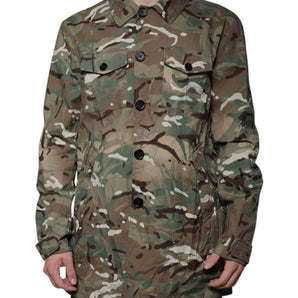 Dolce & Gabbana Multicolor Camouflage Collared Coat Jacket