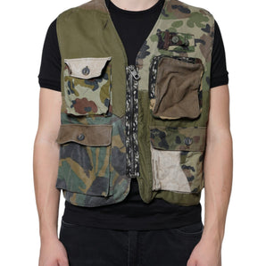 Dolce & Gabbana Multicolor Patchwork Sleeveless Vest Jacket