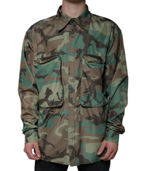 Dolce & Gabbana Multicolor Camouflage Button Down Shirt