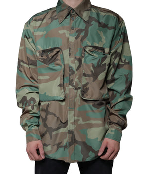 Dolce & Gabbana Multicolor Camouflage Button Down Shirt