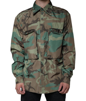Dolce & Gabbana Multicolor Camouflage Button Down Shirt