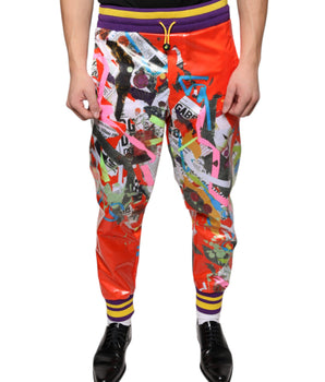 Dolce & Gabbana Multicolor Printed Jogger Sweatpants Pants