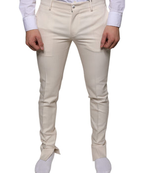 Dolce & Gabbana Off White Chino Wool Skinny Pants