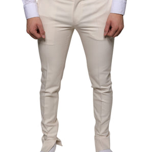 Dolce & Gabbana Off White Chino Wool Skinny Pants