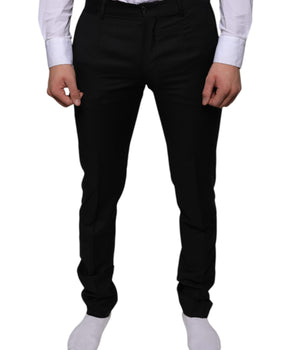 Dolce & Gabbana Black Wool Skinny Dress Formal Pants