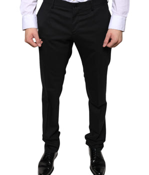 Dolce & Gabbana Black Wool Skinny Dress Formal Pants