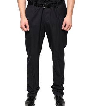Dolce & Gabbana Black Wool Skinny Dress Formal Pants