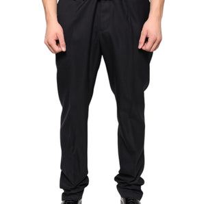 Dolce & Gabbana Black Wool Skinny Dress Formal Pants