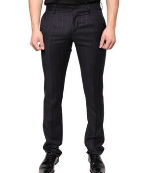 Dolce & Gabbana Black Stripes Skinny Men Dress Pants