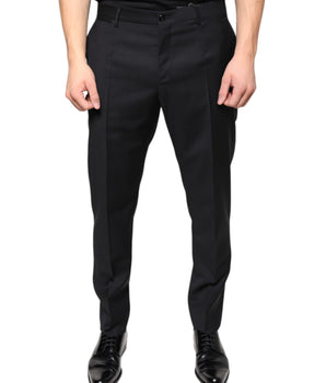 Dolce & Gabbana Black Wool Skinny Men Dress Pants