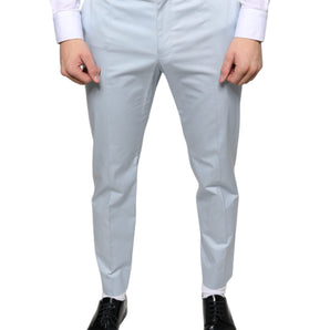 Dolce & Gabbana Light Blue Cotton Dress Pants